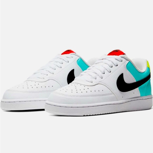 Nike Shoes - Nike Court Vision Sneaker White/Black/Green/Volt Sz 7.5